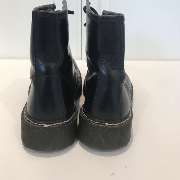 Elegansa Chocolate Brown 8 Eye Lace up Combat Boot - Picture 6 of 10